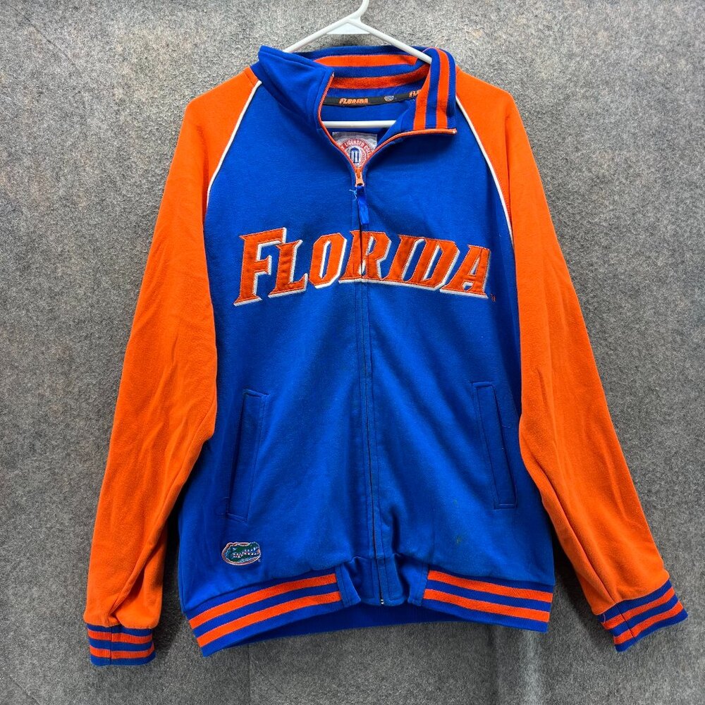 Florida Gators Jacket Men Large Blue Orange Full Zip Embroidery Collegiate VTG